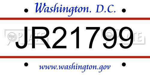 JR21799 District Of Columbia License Plate