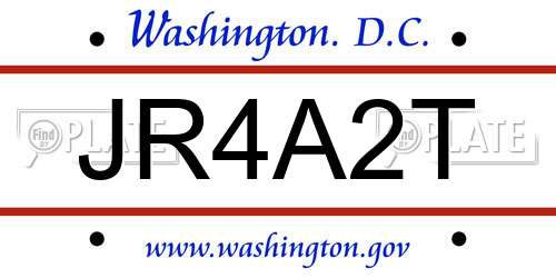 JR4A2T District Of Columbia License Plate