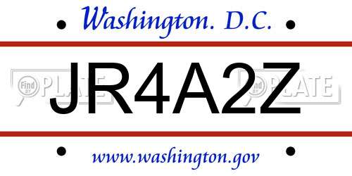 JR4A2Z District Of Columbia License Plate