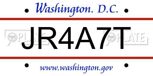 JR4A7T District Of Columbia License Plate