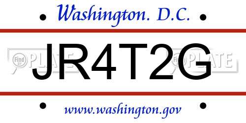 JR4T2G District Of Columbia License Plate