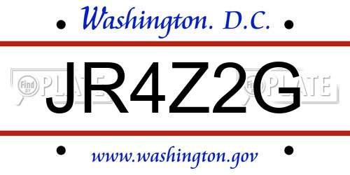 JR4Z2G District Of Columbia License Plate