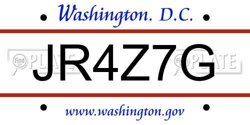 JR4Z7G District Of Columbia License Plate