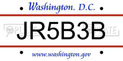 JR5B3B District Of Columbia License Plate