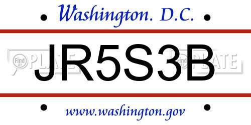 JR5S3B District Of Columbia License Plate