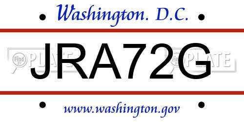 JRA72G District Of Columbia License Plate