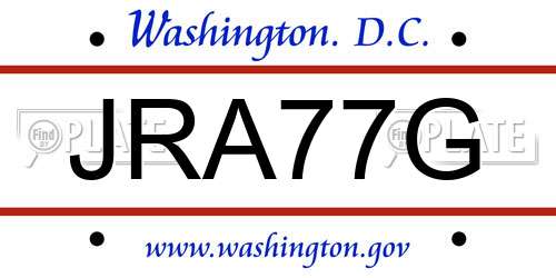 JRA77G District Of Columbia License Plate