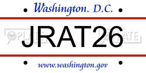 JRAT26 District Of Columbia License Plate