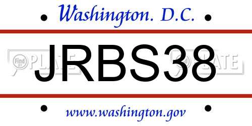 JRBS38 District Of Columbia License Plate