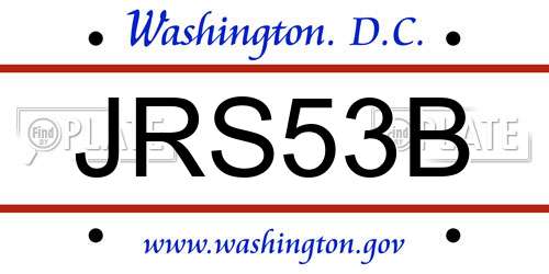 JRS53B District Of Columbia License Plate