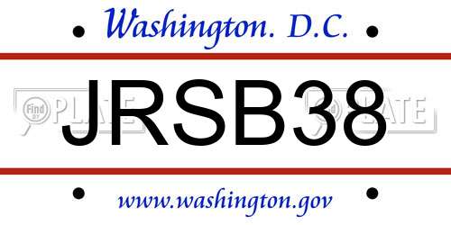 JRSB38 District Of Columbia License Plate