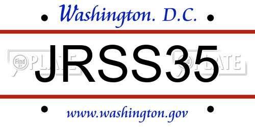JRSS35 District Of Columbia License Plate
