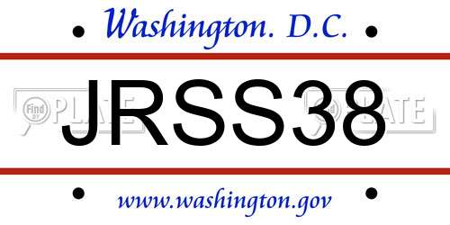 JRSS38 District Of Columbia License Plate