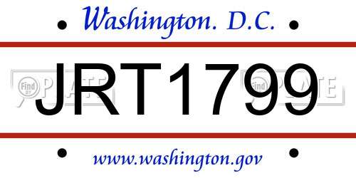JRT1799 District Of Columbia License Plate