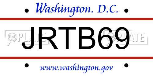 JRTB69 District Of Columbia License Plate