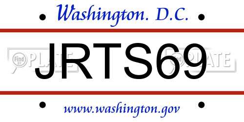 JRTS69 District Of Columbia License Plate