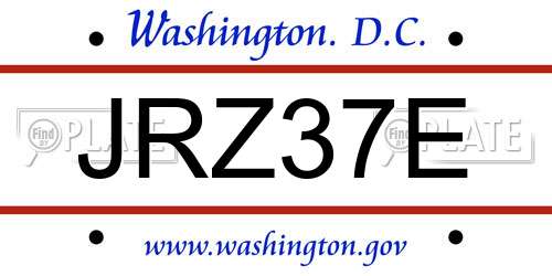JRZ37E District Of Columbia License Plate