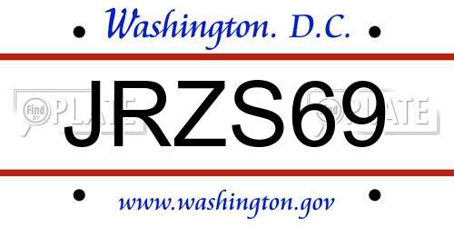 JRZS69 District Of Columbia License Plate