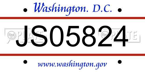 JS05824 District Of Columbia License Plate