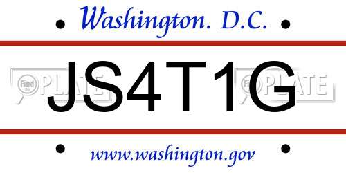 JS4T1G District Of Columbia License Plate