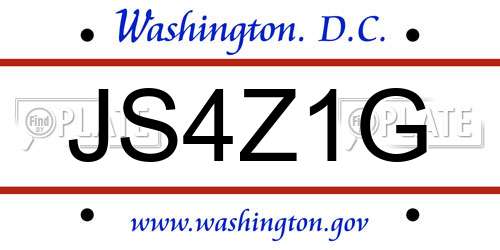 JS4Z1G District Of Columbia License Plate