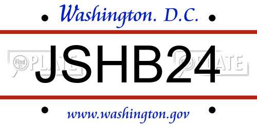 JSHB24 District Of Columbia License Plate
