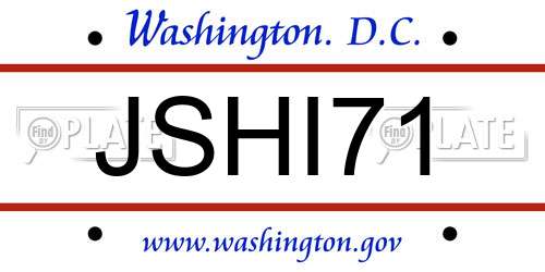JSHI71 District Of Columbia License Plate
