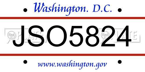 JSO5824 District Of Columbia License Plate