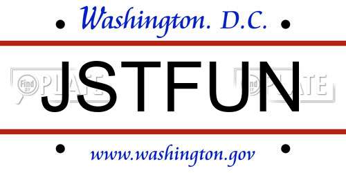 JSTFUN District Of Columbia License Plate