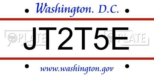 JT2T5E District Of Columbia License Plate