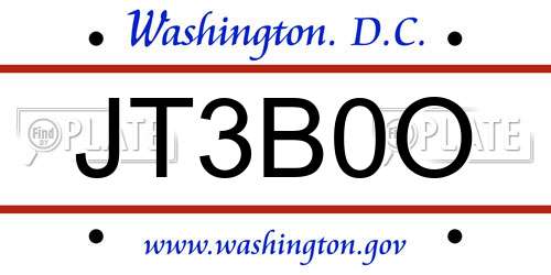 JT3B0O District Of Columbia License Plate