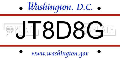 JT8D8G District Of Columbia License Plate