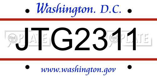 JTG2311 District Of Columbia License Plate