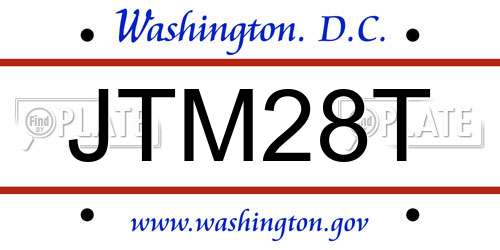 JTM28T District Of Columbia License Plate