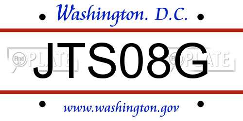 JTS08G District Of Columbia License Plate
