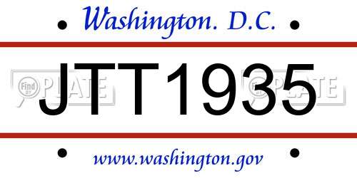JTT1935 District Of Columbia License Plate