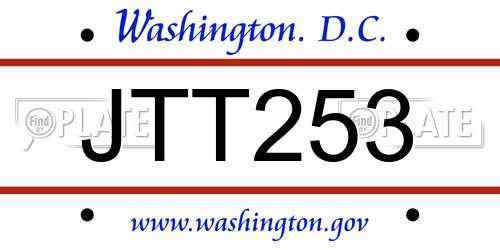 JTT253 District Of Columbia License Plate