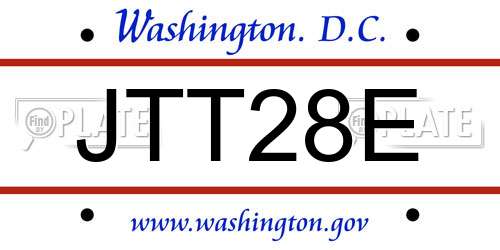 JTT28E District Of Columbia License Plate