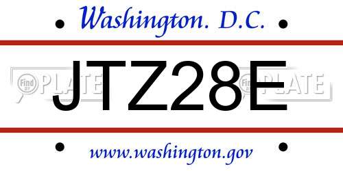 JTZ28E District Of Columbia License Plate