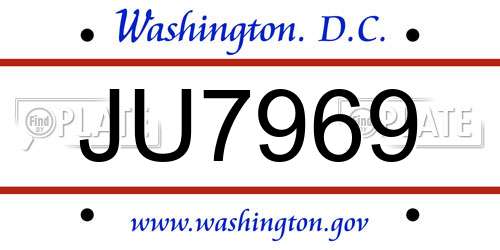 JU7969 District Of Columbia License Plate