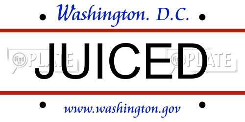 JUICED District Of Columbia License Plate