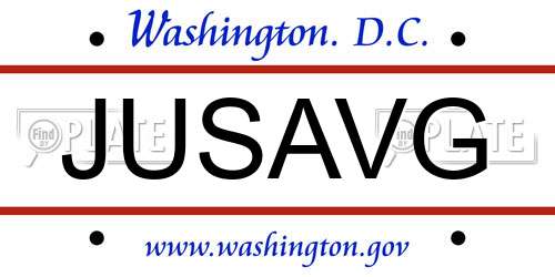JUSAVG District Of Columbia License Plate