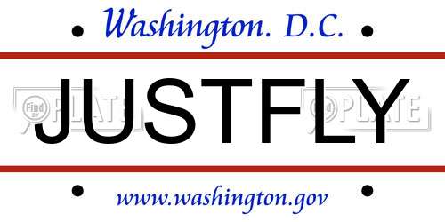JUSTFLY District Of Columbia License Plate