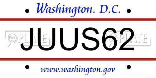 JUUS62 District Of Columbia License Plate