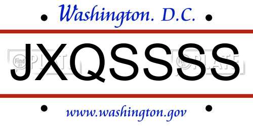 JXQSSSS District Of Columbia License Plate