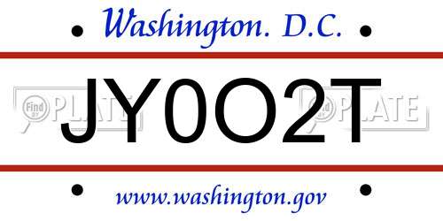 JY0O2T District Of Columbia License Plate
