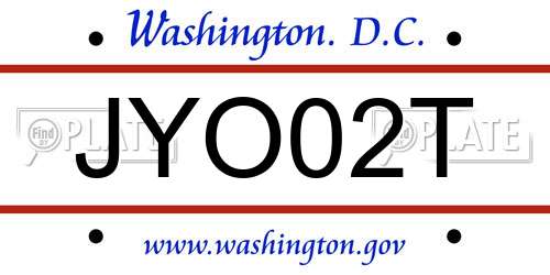 JYO02T District Of Columbia License Plate