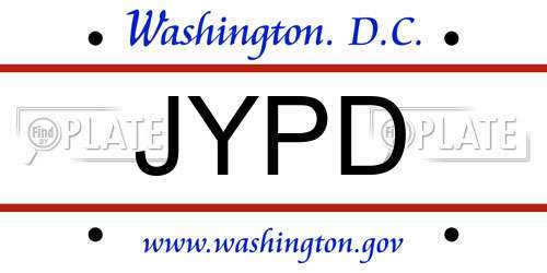 JYPD District Of Columbia License Plate