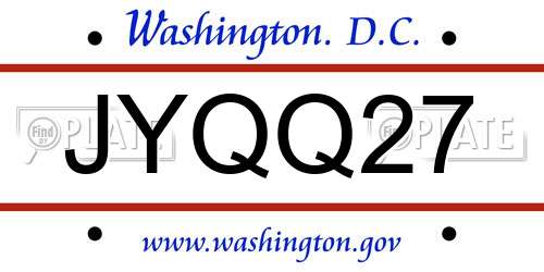 JYQQ27 District Of Columbia License Plate