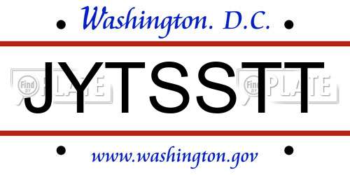 JYTSSTT District Of Columbia License Plate